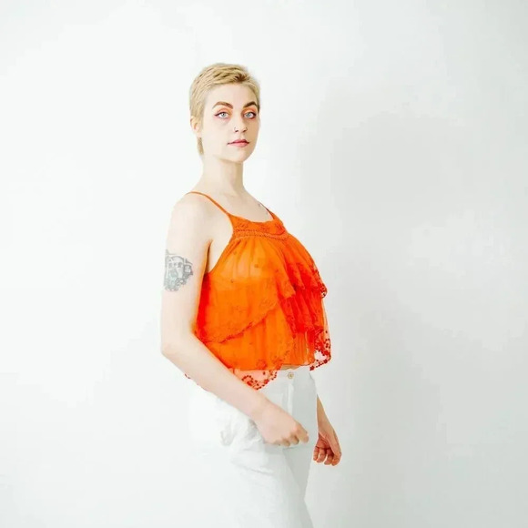 Free People Lace Layered Halter Top - Large - Picture 3 of 7